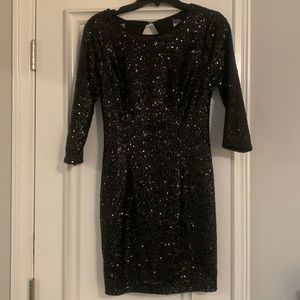 NWT boutique Black glitter dress size small